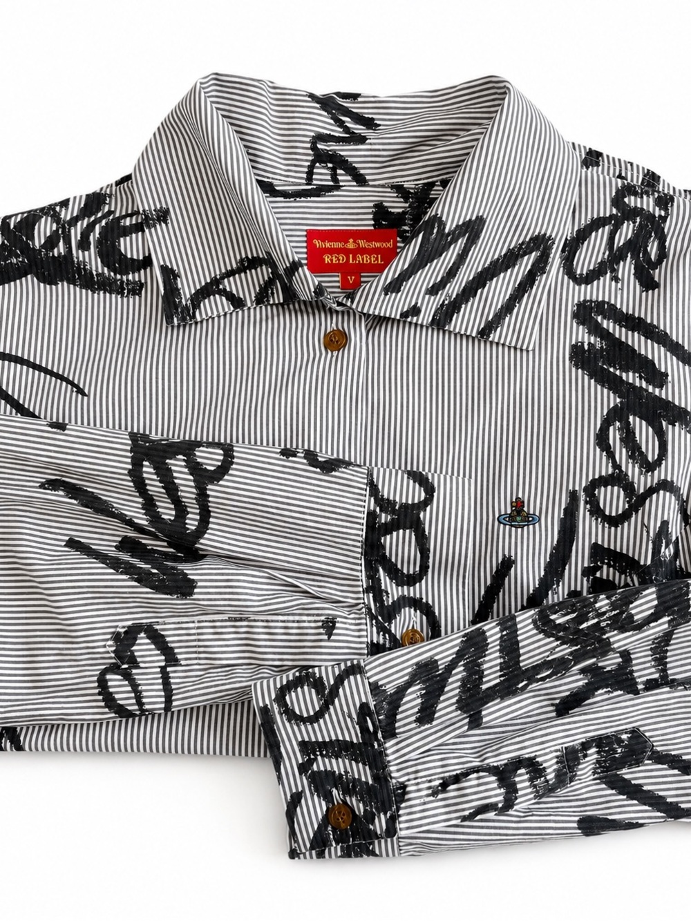 Rare Vintage Vivienne Westwood Red Label Script Button Up Shirt (Size L)